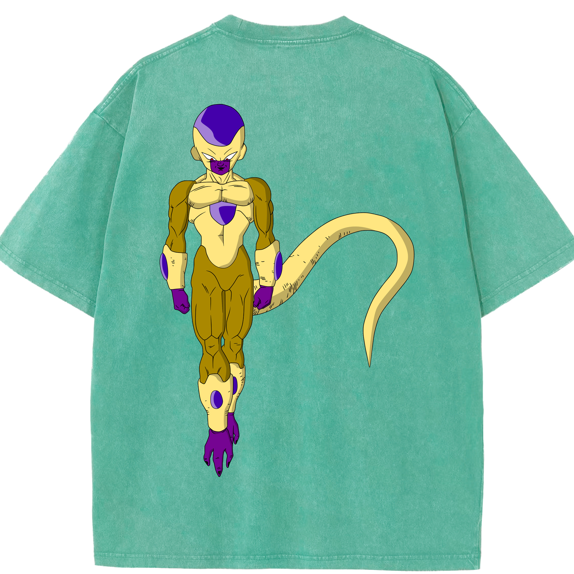 （画像用） ドラゴンボール フリーザ DRAGON BALL Frieza 綿100% ヴィンテージ風 半袖Tシャツ（背面プリント）